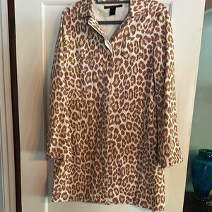 Marc Jacobs Brown and Tan Trench Coat with Leopard Print